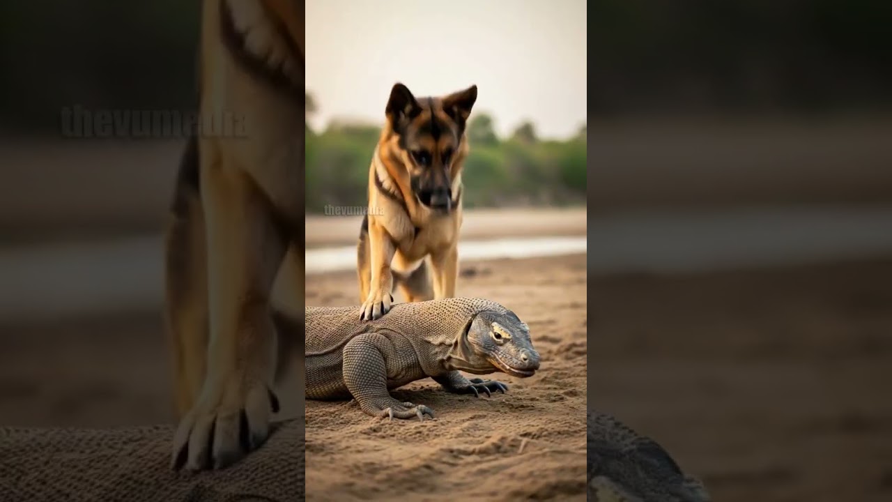 Brave German Shepherd Fights Off Komodo Dragon To Save Baby! #animals #pets #wildlife