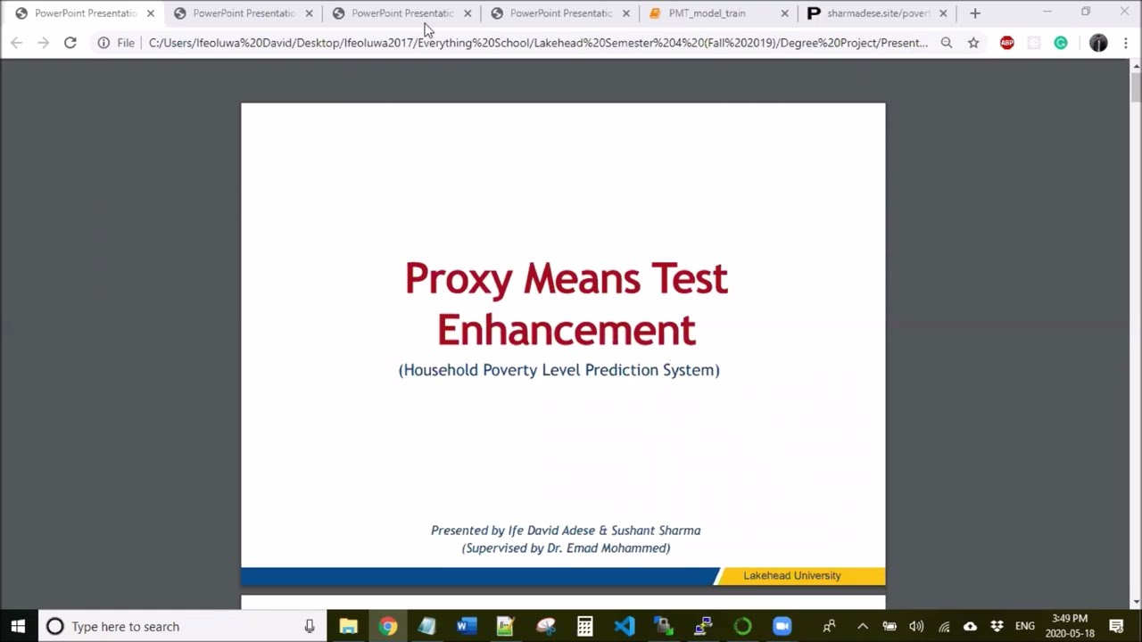 Machine Learning Web App (Proxy Means Test) - Project Demo by Ife David Adese & Sushant Sharma