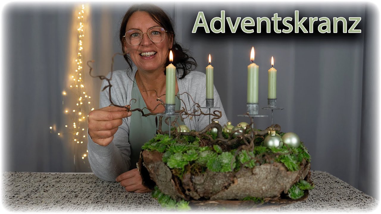 DER ETWAS ANDERE ADVENTSKRANZ - MEGA SCHÖN MIT  NATURMATERIAL GANZ EINFACH SELBER MACHEN