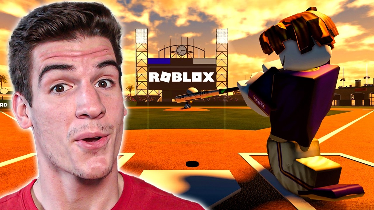 Я попробовал поиграть в бейсбол в Roblox.