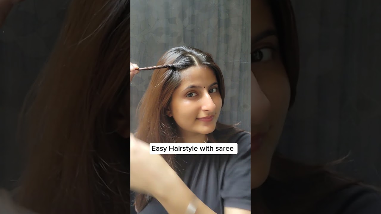 Easy hairstyle with saree and ethnic dress 