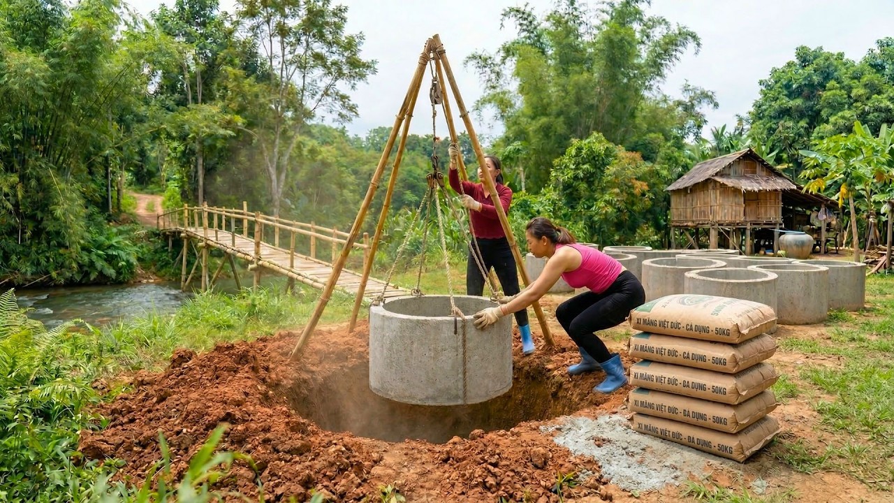 TIMELAPSE : Building A Water Well Over 10m Deep To Create A Free Clean Water Source For The Farm