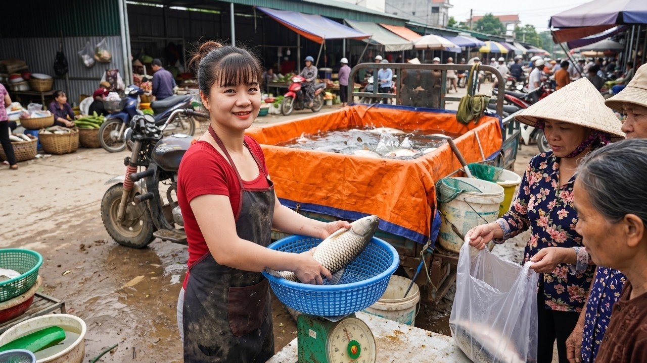 Amazing Fish Harvest! Collecting Lots Of Big Fish From Villagers &ndash; Truck Full Of Fresh Fish