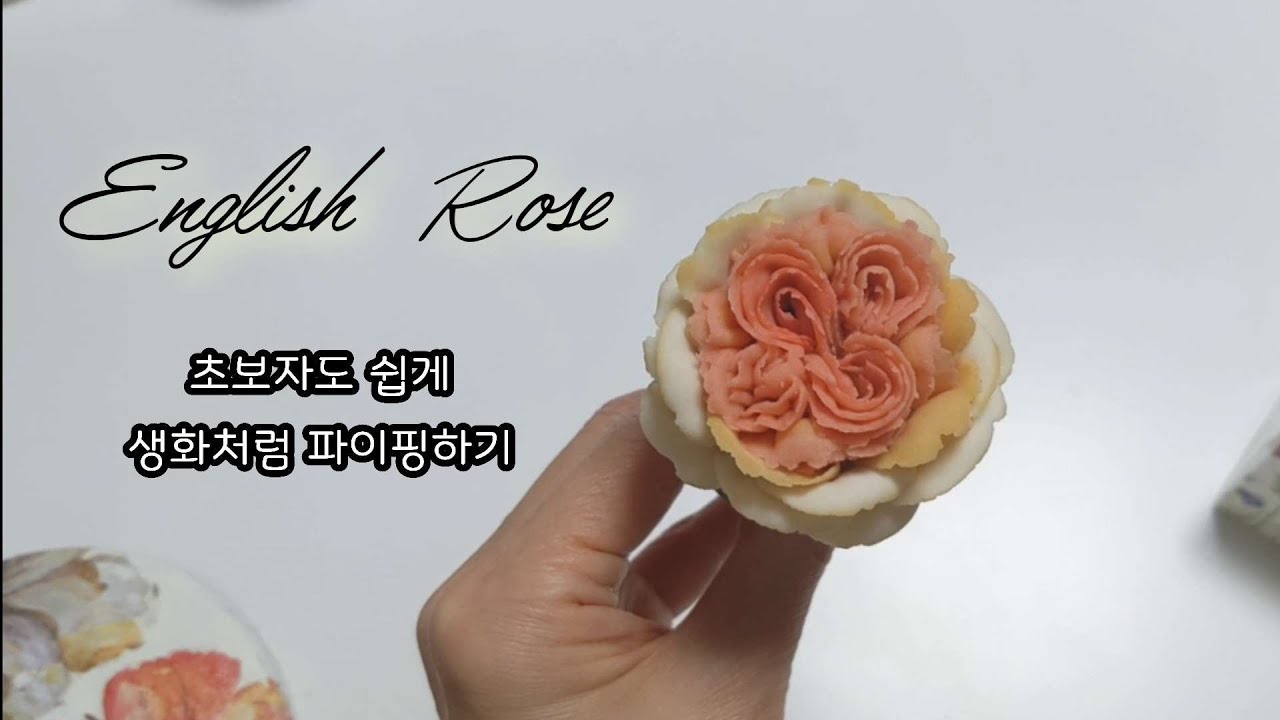 앙금플라워 기초 잉글리쉬 로즈 파이핑/How to pipe English Rose/쉬우면서 생화같은 표현이 잘 되는 방법