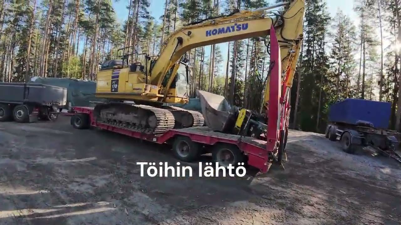 Mökkitien korjaus Komatsu PC170 ja Volvo FH 16 540
