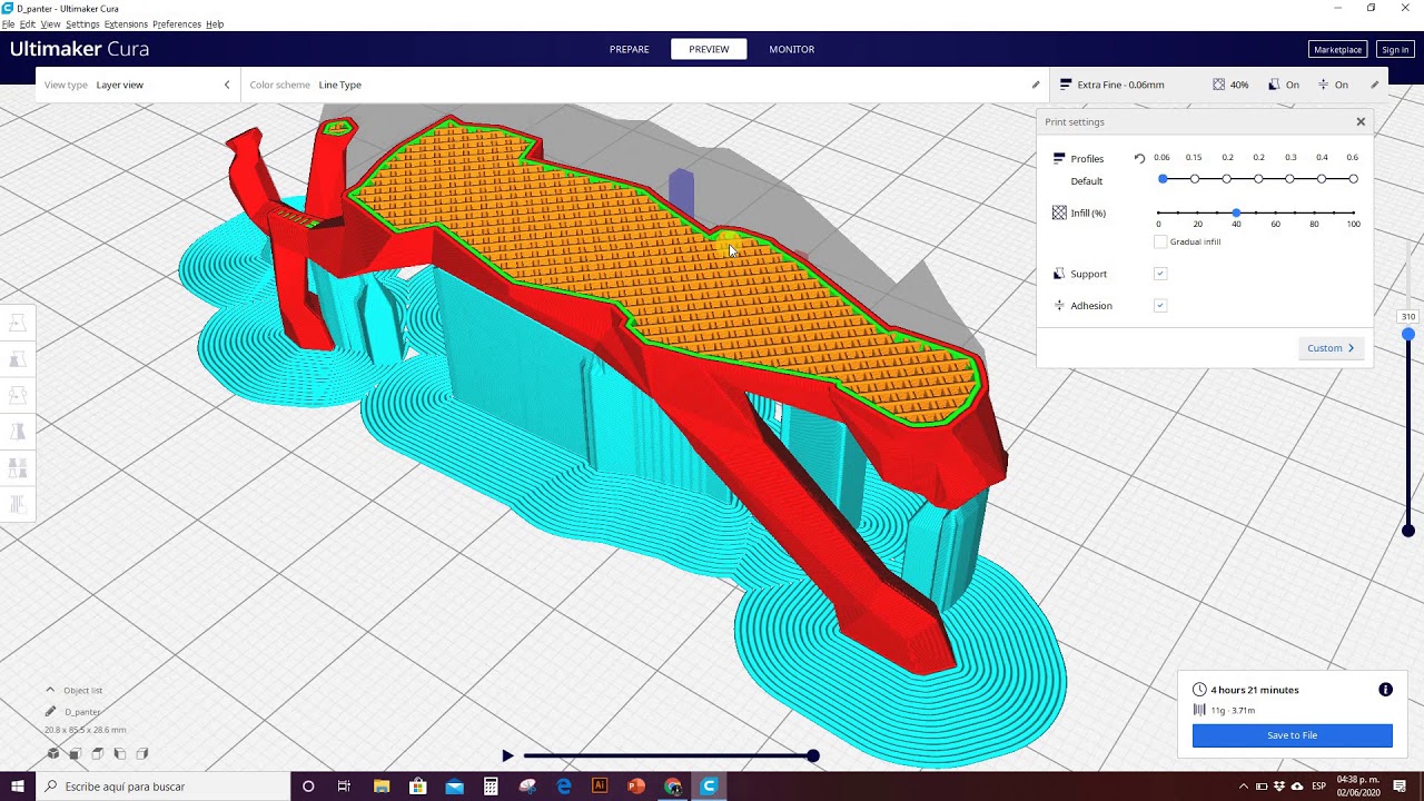 Impresión 3D - PARTE 2 (Cómo generar codigo G en CURA)