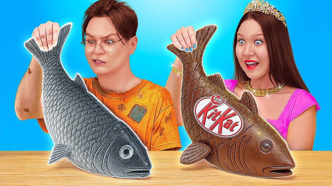 تحدي الطعام الحقيقي ضد الشوكولاتة! 🍫😲 مفاجآت حلوة من ١٢٣ جو! أطعمة