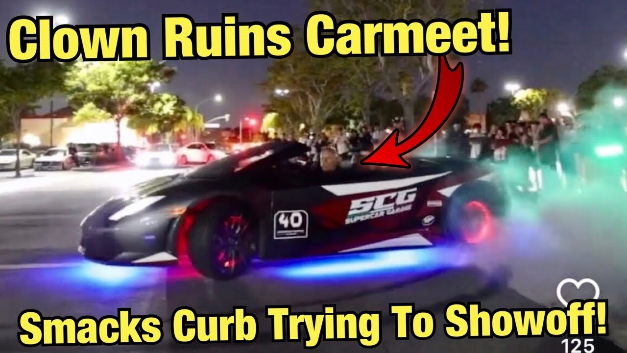 CLOWN In Lambo RUINS Cali Car Meet! (Live RICE Or NICE)
