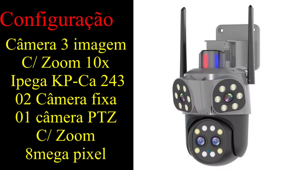 Configurações câmera Zoom 10x Ípega  KP-CA243 c/ 3 imagem