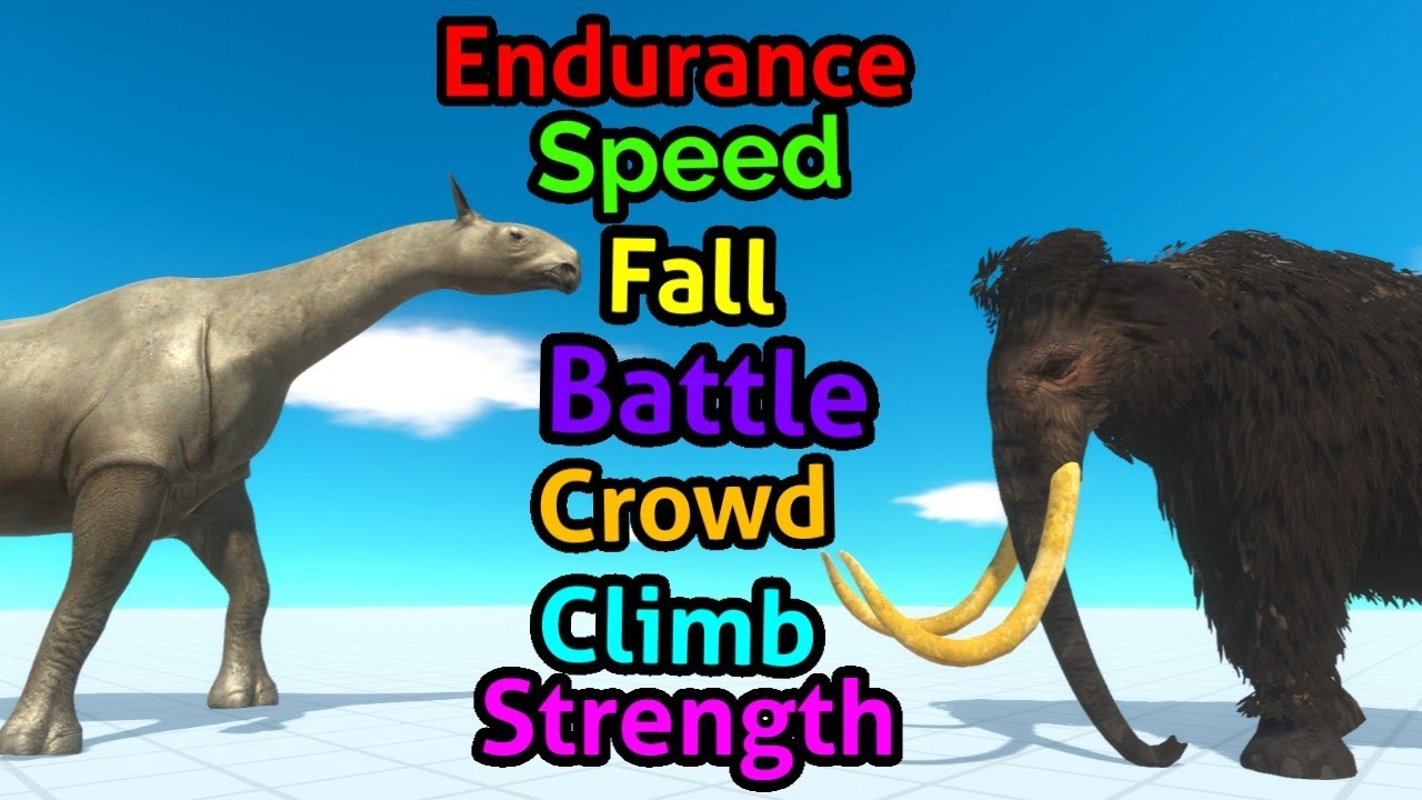 Battle ability Paraceratherium vs Woolly mammoth Animal Revolt Battle Simulator