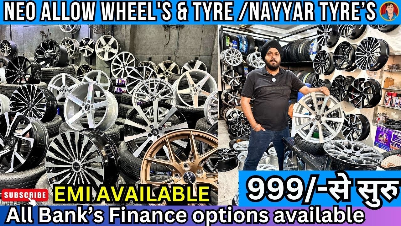 All Fancy Alloy wheels available on Nayyar Tyre || Jail Road Near Tilak Nagar Metro station #alloy