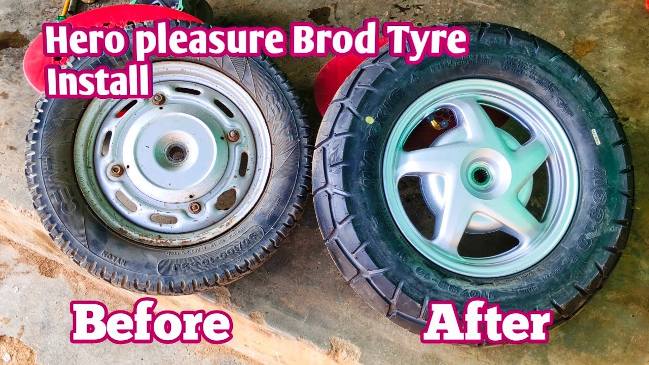 Hero Pleasure Brod Tyre With Alloy install