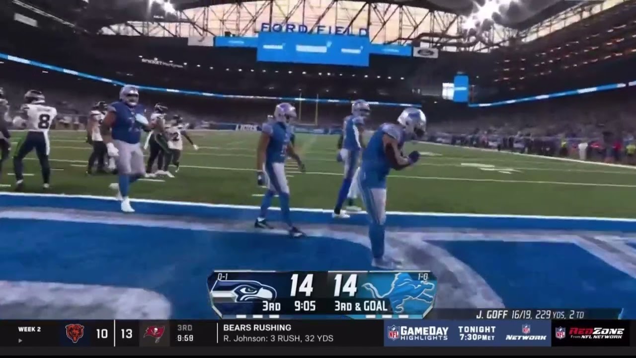 David Montgomery 4 Yard Touchdown Run | Seahawks vs Lions
