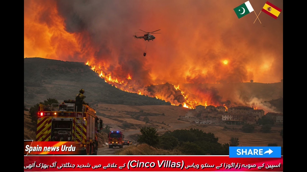 Massive Wildfire in Spain near Zaragoza (Aragon region) has destroyed over 12,000 hectares.
