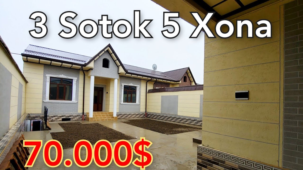 Toshkent 3 Sotok 5 Xonalik Yangi Hovli Sotiladi. Narxi 70.000$ Shoshiling 1 Dona qoldi!
