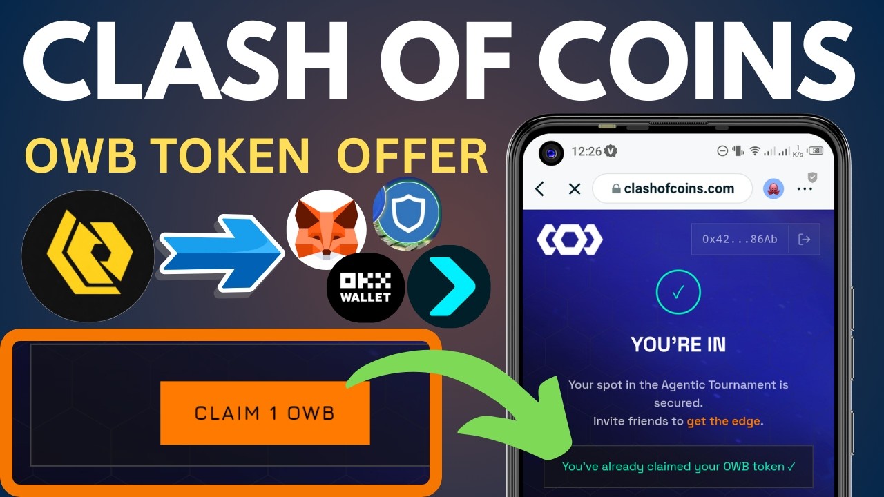 How to Claim OWB Token on Clash of Coins | Connect Bitget, MetaMask, OKX& Trust Wallet Guide