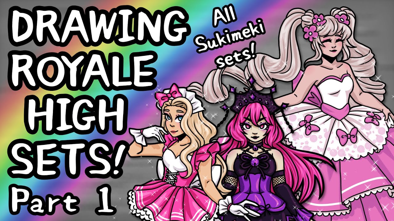 Drawing Royale High SETS!!! (All Sukimeki sets!) PART 1
