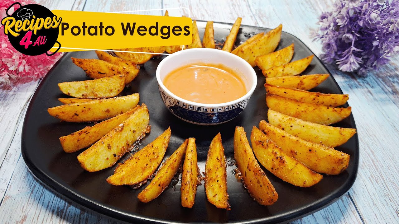 Potato Wedges Recipe | How to Make Baked Potato Wedges | Home Made Potato Wedges in Oven |