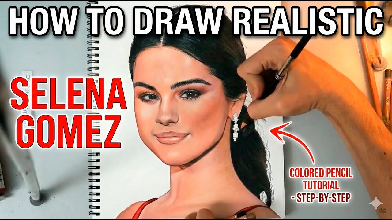 How to Draw REALISTIC Skin Tones | Selena Gomez Portrait Tutorial