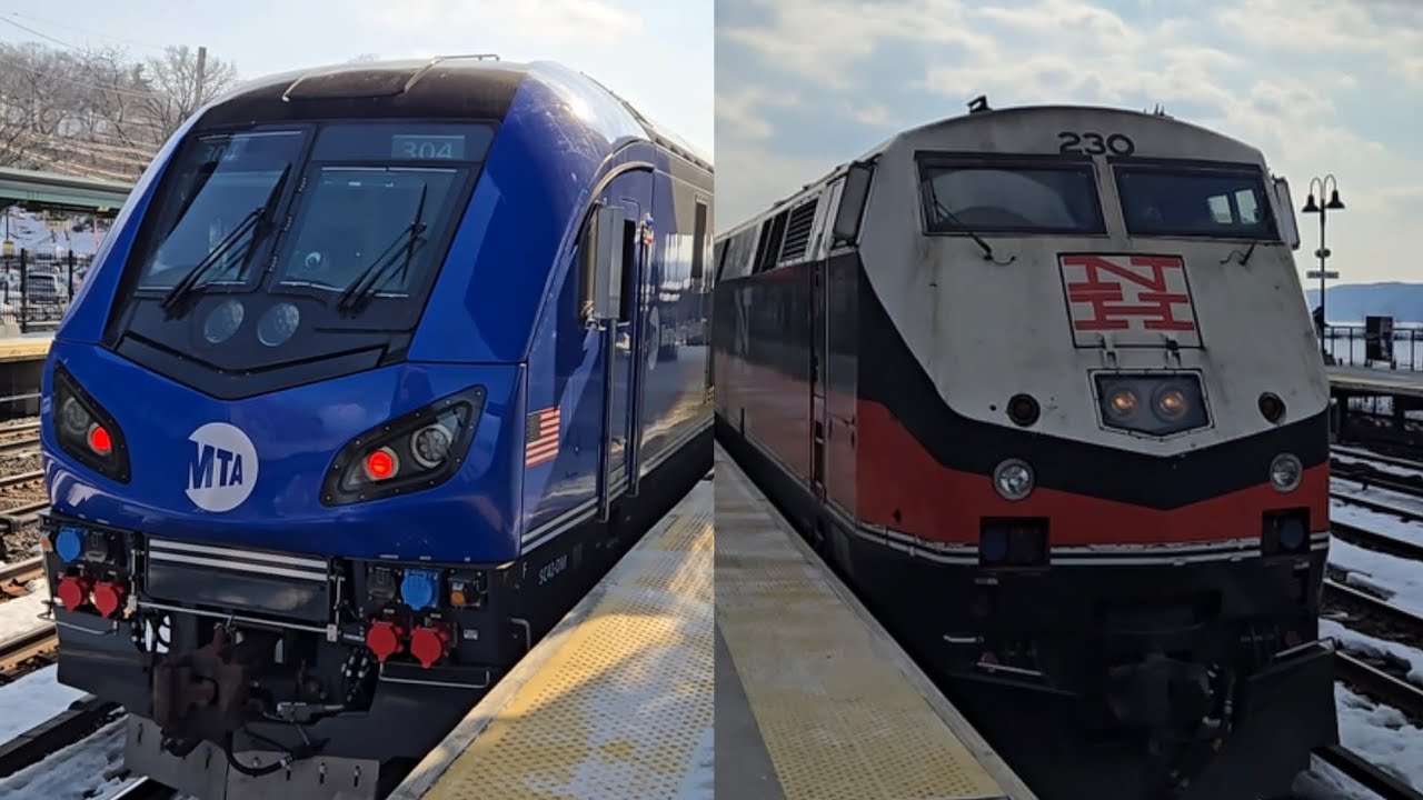 Metro-North and Amtrak at Hastings-on-Hudson 2/14/26