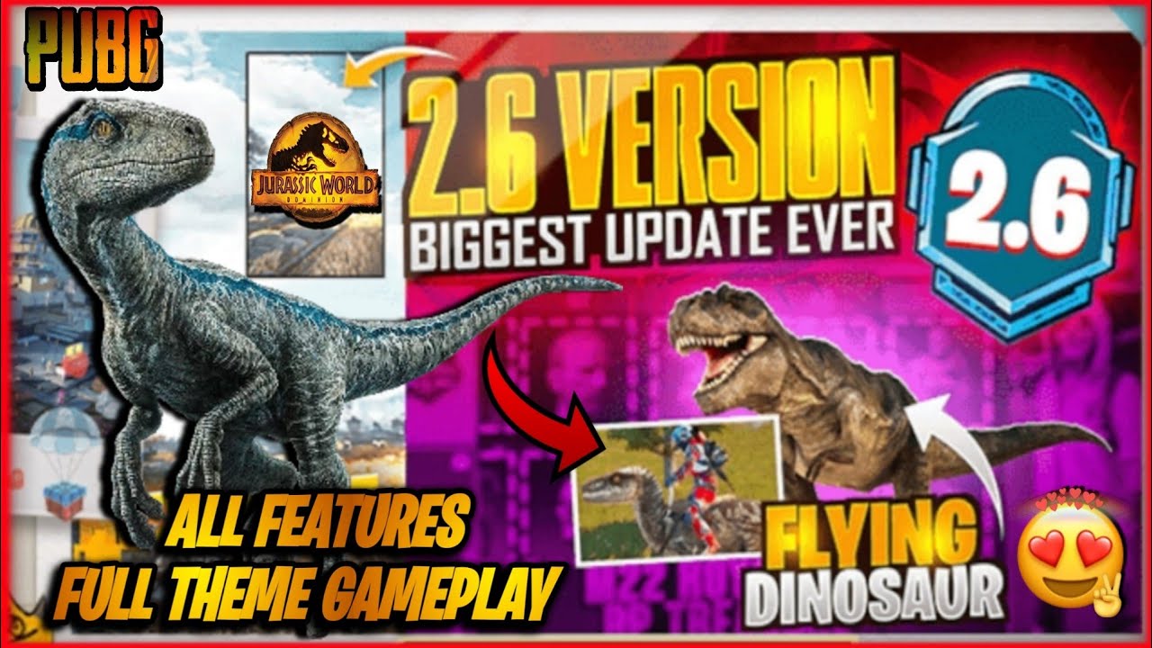Pubg Mobile New Update 2.6 | Jurassic World Theme | All Features | Gameplay
