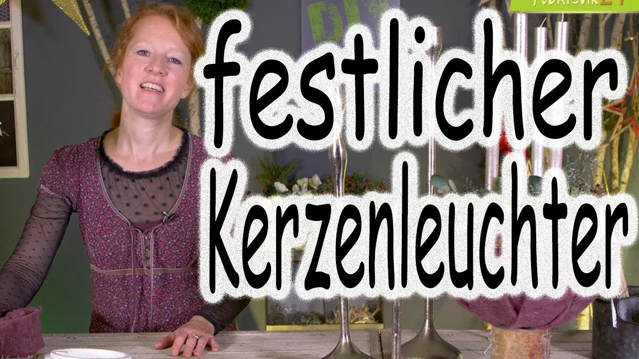 DIY: festlicher Kerzenleuchter | Adventsgesteck | Tischdeko | Adventsdeko |Adventskranz| Floristik24