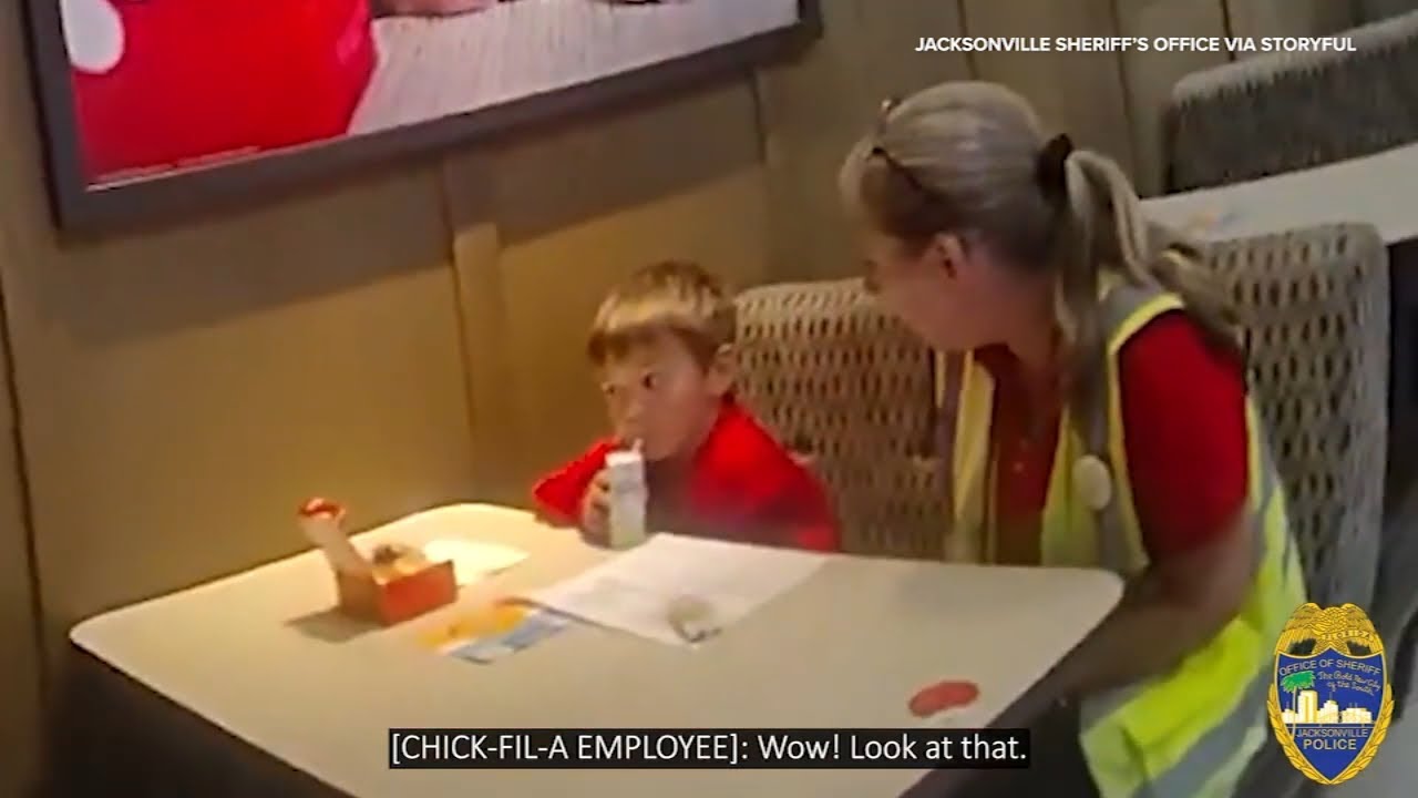 Boy escapes Florida home to eat breakfast at nearby Chick-fil-A, video shows