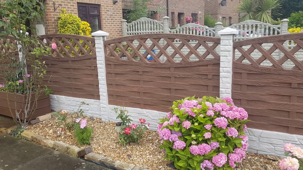 Decorative concrete fence panels.