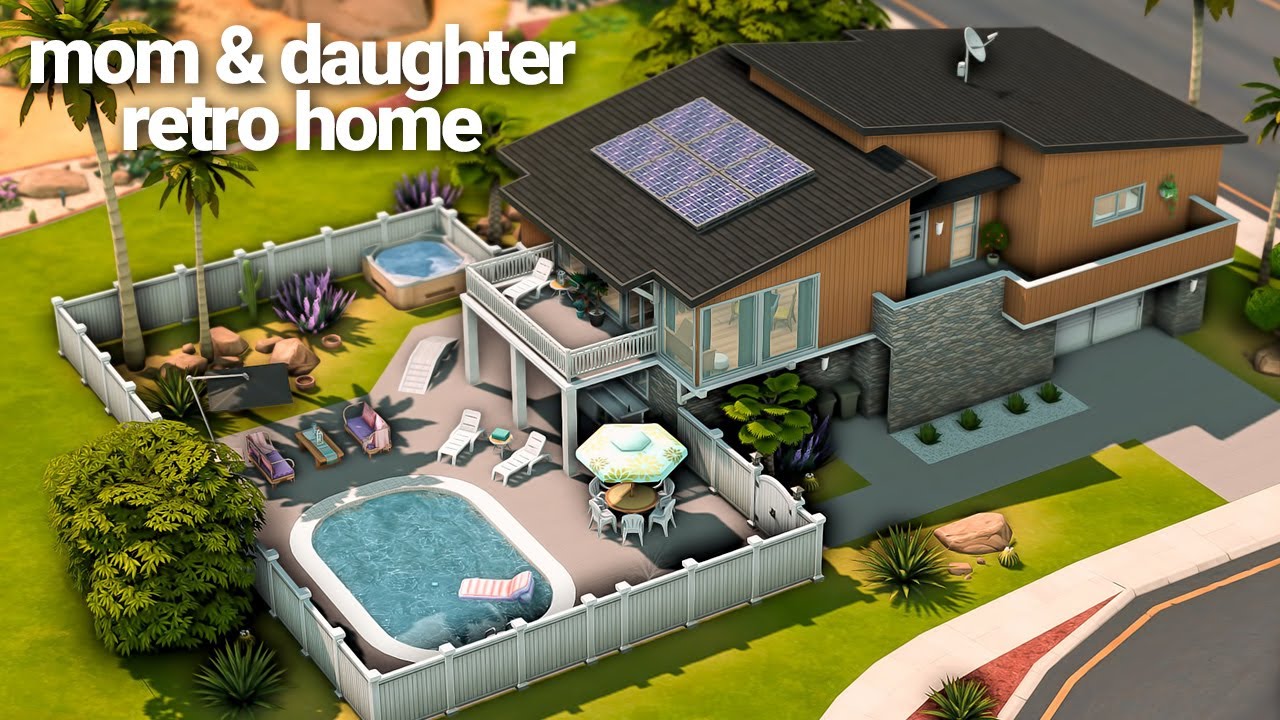 Mom & Daughter's Retro Home 🐕 The Sims 4 Speed Build || Save File