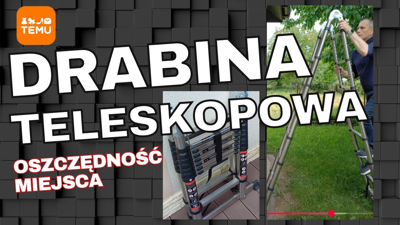 Sprawdzam rozsuwaną drabinę teleskopową z TEMU - świetna gdy nie masz miejsca na przechowywanie.