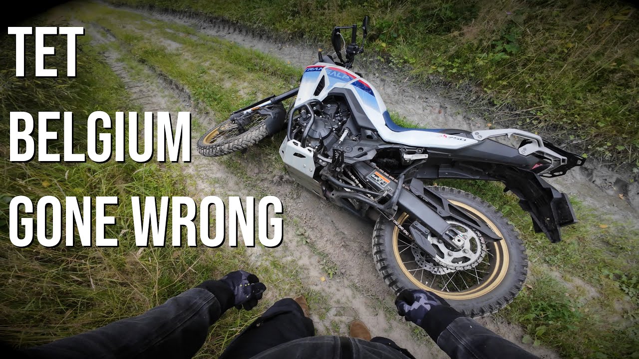 Crashing my Honda Transalp 750 AGAIN! TET Belgium Gone Wrong  | RAW SOUND [4K Onboard]