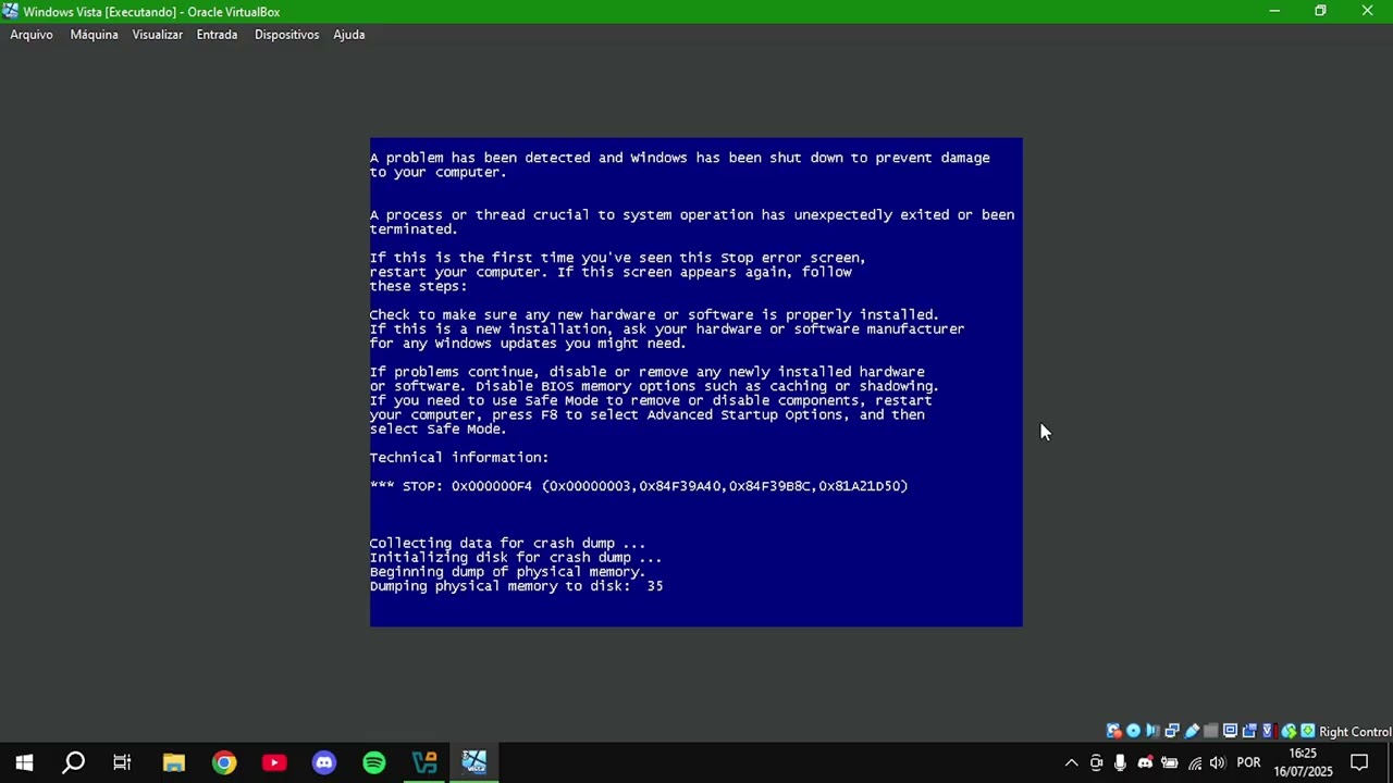 Windows Vista has BSOD (Wario dies in Mario Kart World)