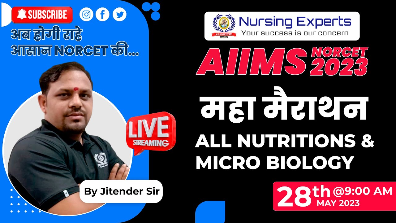 All Nutrition | Microbiology | By Jitender sir | AIIMS NORCET 2023 | NURSING EXPERTS