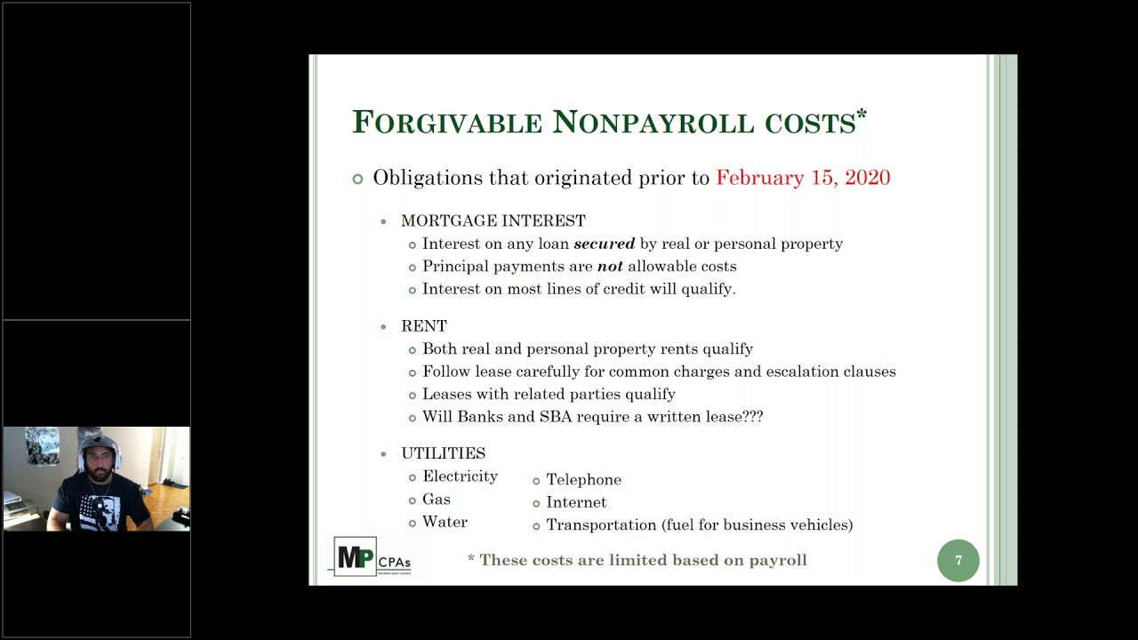 2020 Loan Forgiveness Application Under Payroll Protection Program (MP CPAs)
