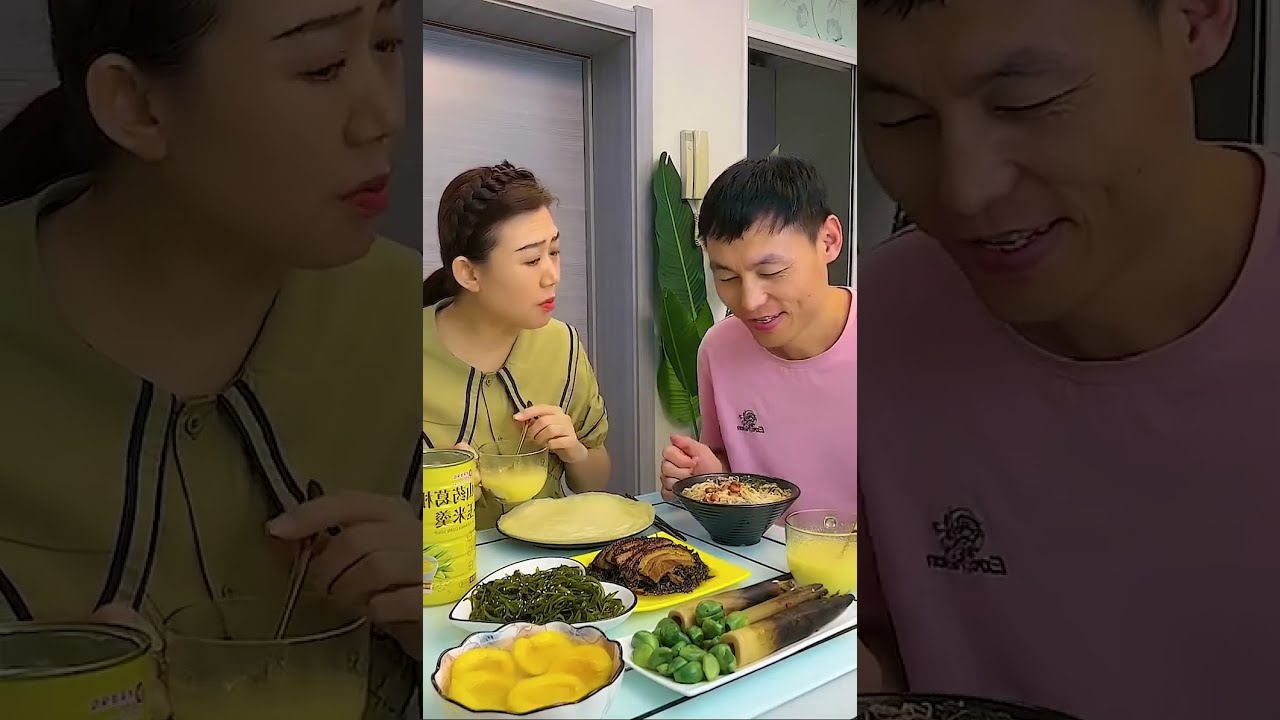 funny moment of husband and wife seizing and hiding food, promotion