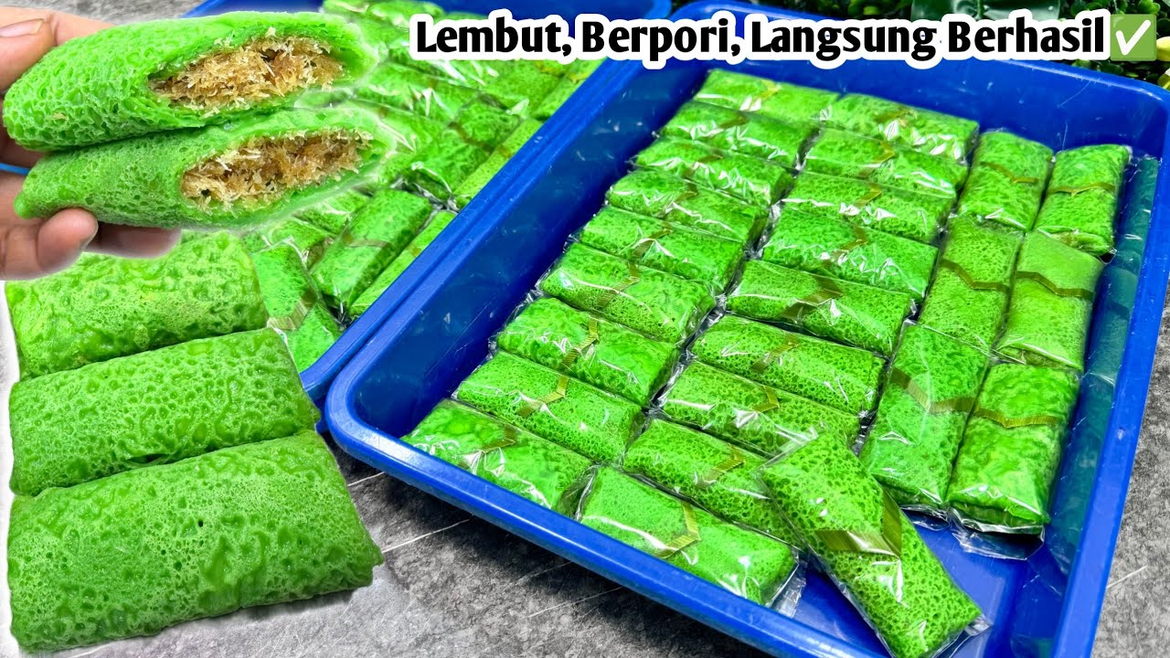 1 RESEP JADI 50 PCS‼️CARA CEPAT, AUTO JUALAN. KULIT BERSARANG, BERPORI, SUPER ENAK. KUE DADAR GULUNG