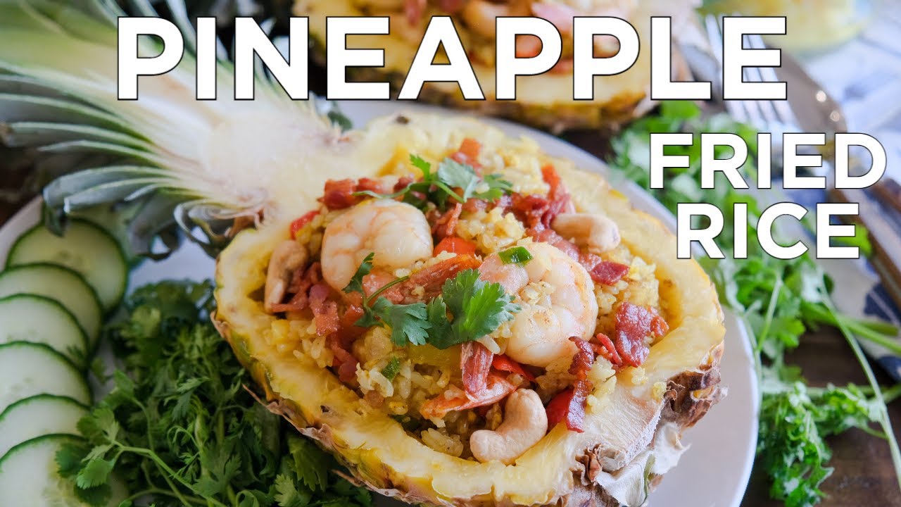 Thai Pineapple Fried Rice and How to Make a Pineapple Bowl  ♥ ข้าวผัดสับปะรด ♥ Episode 268