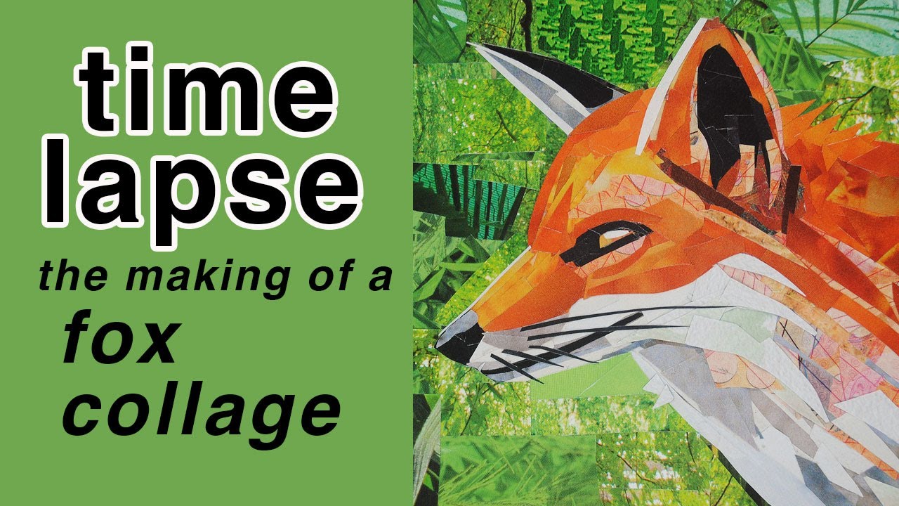 Making a Fox Collage from Magazine Cutouts