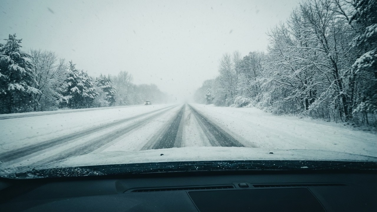 Heavy Snowfall Winter Drive 4K - No Talking, Pure ASMR