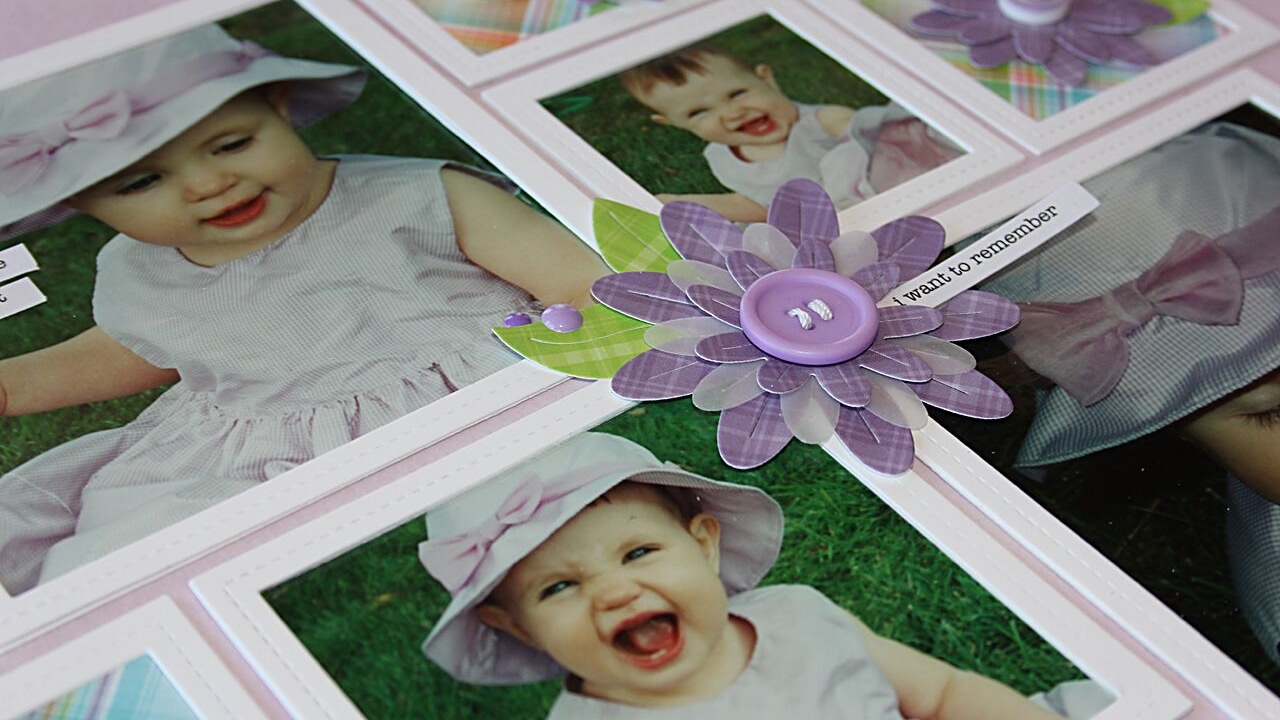 Lawn Fawn Perfectly Plaid Rainbow Collection | Happy Scrapbook Layout