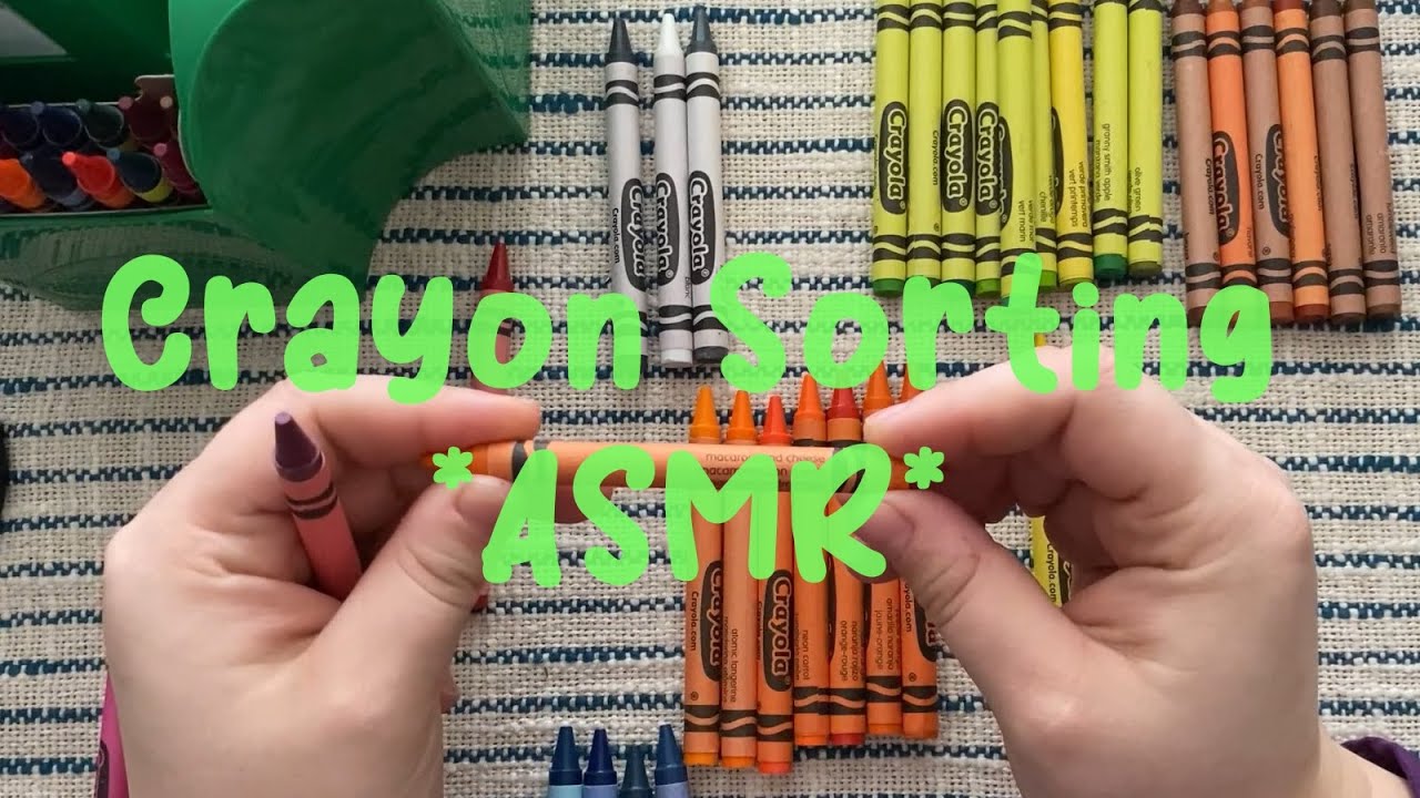 ASMR Sorting Crayola Crayons - EVERY CRAYOLA COLOR! - Tapping - Soft Spoken - Sorting