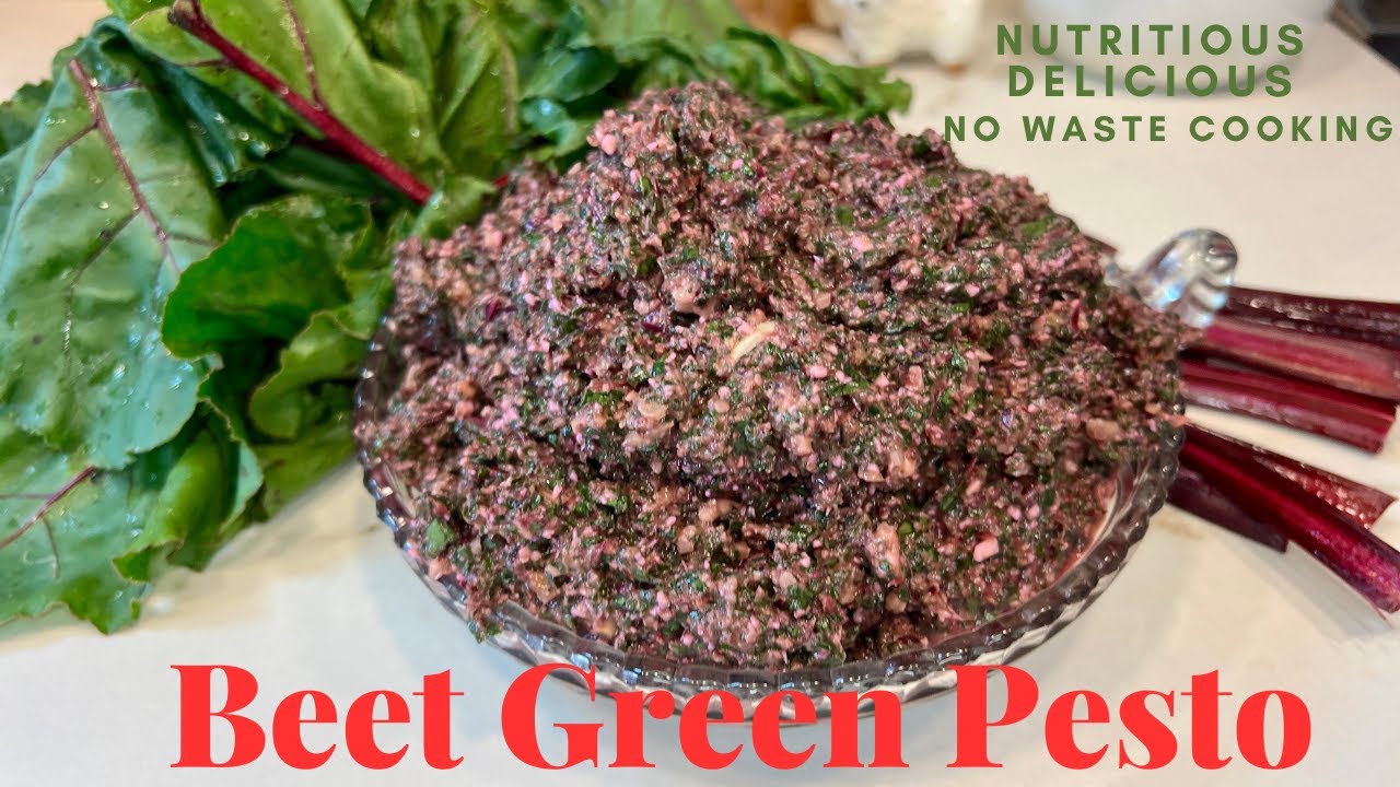 Make DELICIOUS Beet Green Pesto in 15 Minutes