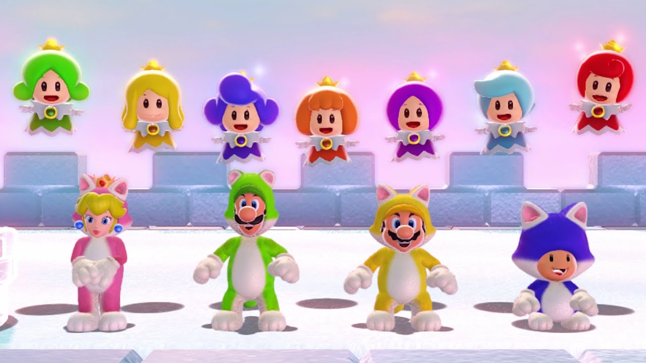 Super Mario 3D World - All Castles (4 Players)