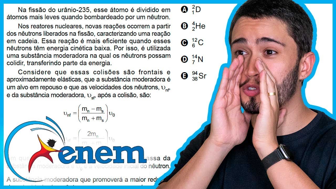 ENEM 2024 PPL - Na fissão do urânio-235, esse átomo é dividido em átomos mais leves quando bombardea