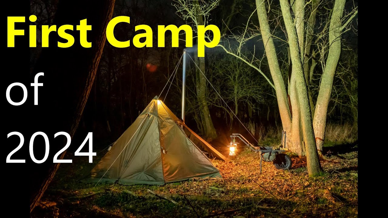 First Hot Tent Camp of 2024, Winter Hot tent UK, Wiltshire Man