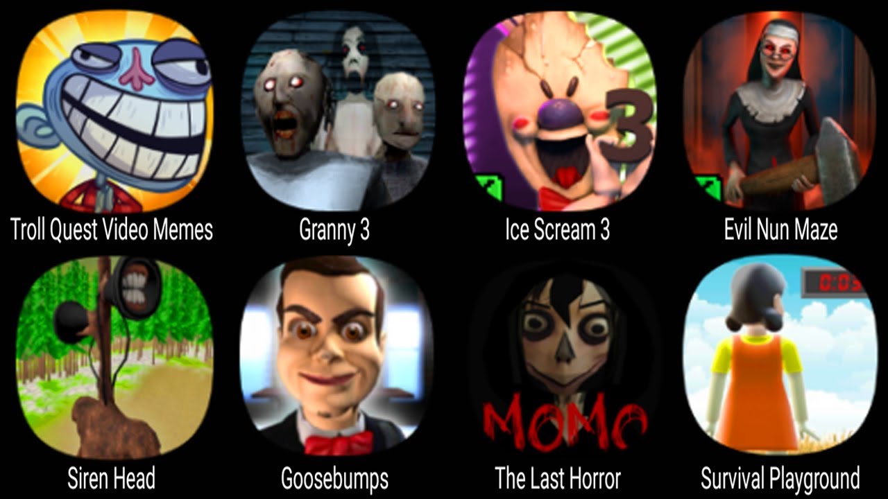 Troll Quest Horror Memes, Granny 3, Ice Scream 3, Siren Head, Goosebumps, , Survival Playground ...