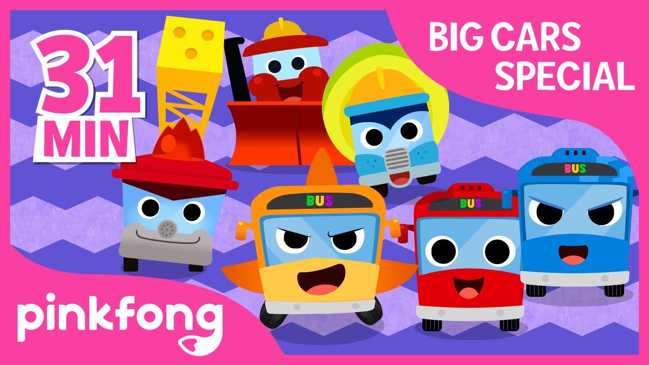 The Wheels On the Bus and more | Big Cars Special | +Compilation | Pinkfong Songs for Children