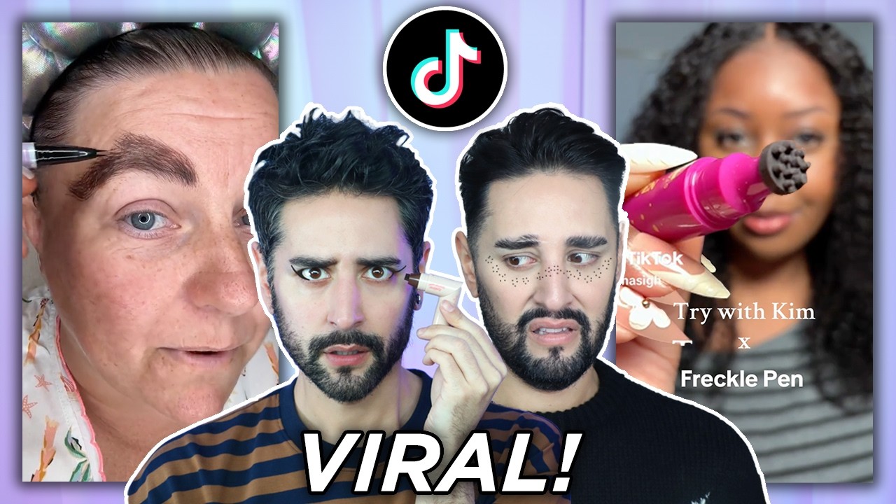 TESTING The MOST ViRAL TiKTOK SHOP MAKEUP! 💜🖤 The Welsh Twins