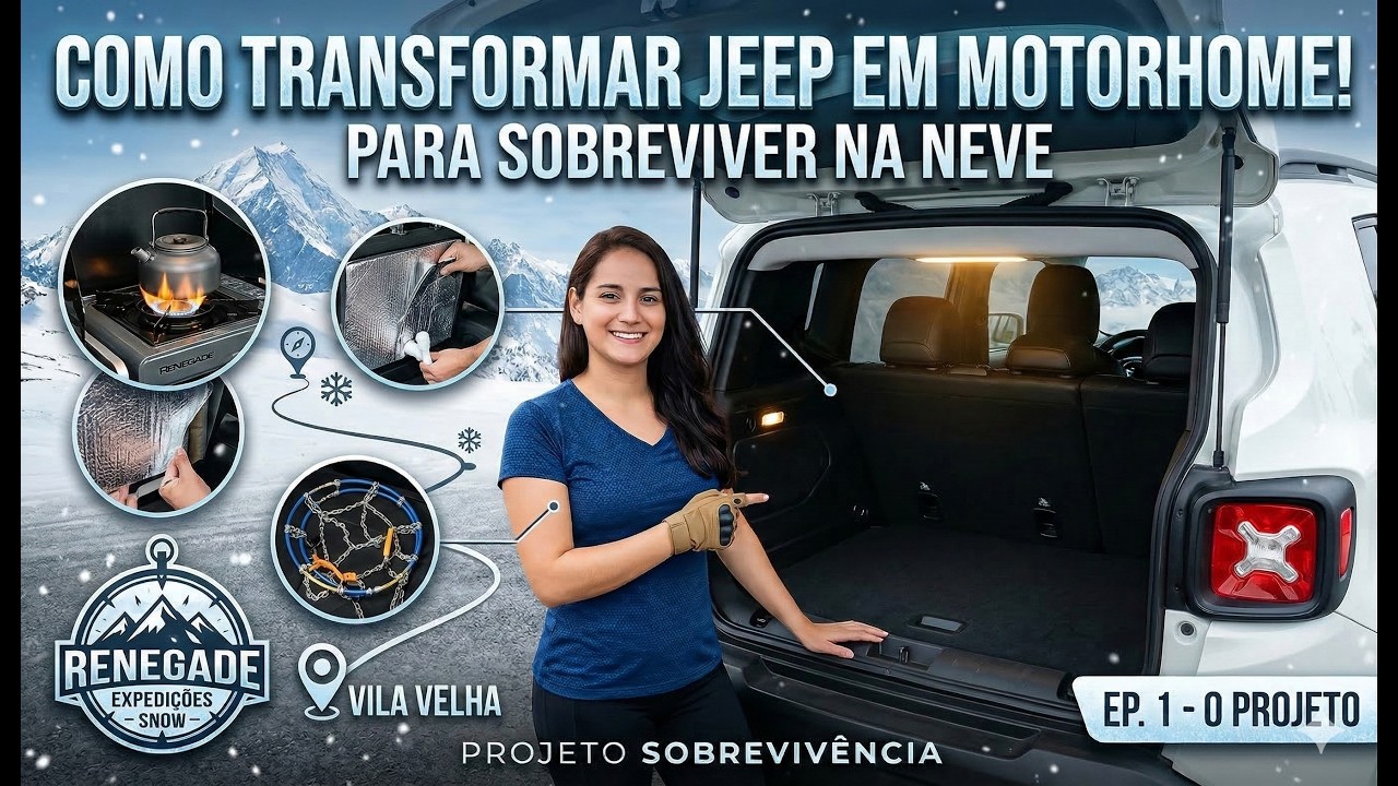 VAMOS MONTAR MOTORHOME NO JEEP RENEGADE PARA A VIAGEM DE CARRO -  RUMO A NEVE❄️⛄️🏔
