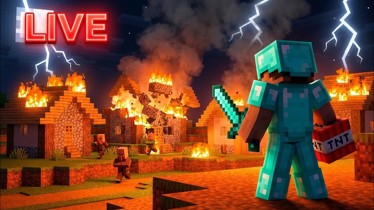 🔴 LIVE Minecraft Destruction – No Village Will Survive Today 💥